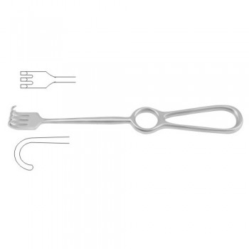 Kocher Retractor 3 Blunt Prongs Stainless Steel, 22 cm - 8 3/4"